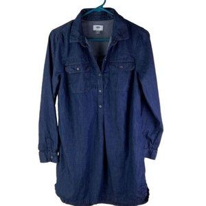 Old Navy Denim Shirt‎ Dress Long Sleeves Lightweight Knee Length Size M